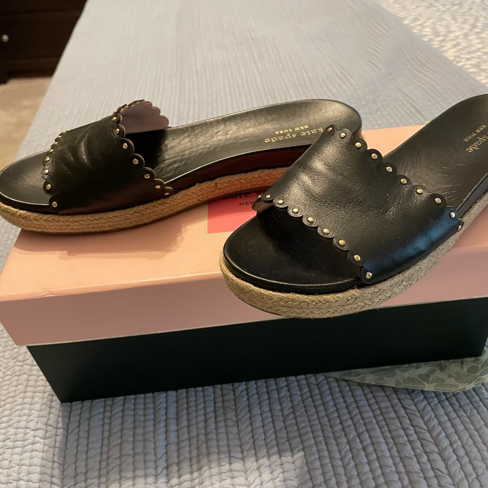 Kate Spade Black Studded Espadrilles